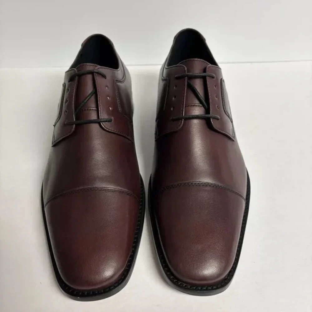 Johnston & Murphy Men’s Novick Burgundy Cap Toe Oxford, Size 9 M